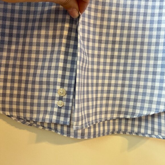 Pronto Uomo Mens Blue Check Button-Down - Non-Iron Luxury (16 - 34/35) - Picture 5 of 9